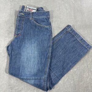 Icon Strongarm 2 Mens Size 38 Blue‎ Denim Double Knee Engineer Relaxed Fit Jeans